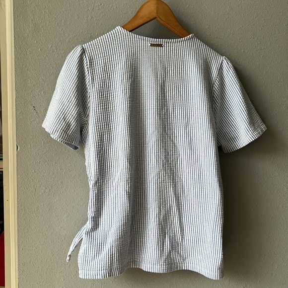 Michael Kors Light Blue wrap Knit Top - Picture 6 of 7